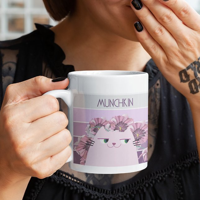 Mug Fleuris Rétro Chat Mignon (Créateur téléchargé)