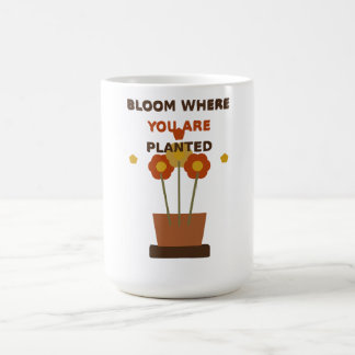 Mug Fleurissez où vous êtes planté, Pot de fleurs bohè