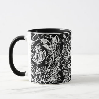 Mug Fleurs à fond noir