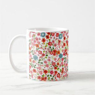 Mug Fleurs à petite échelle, style calico sans couture