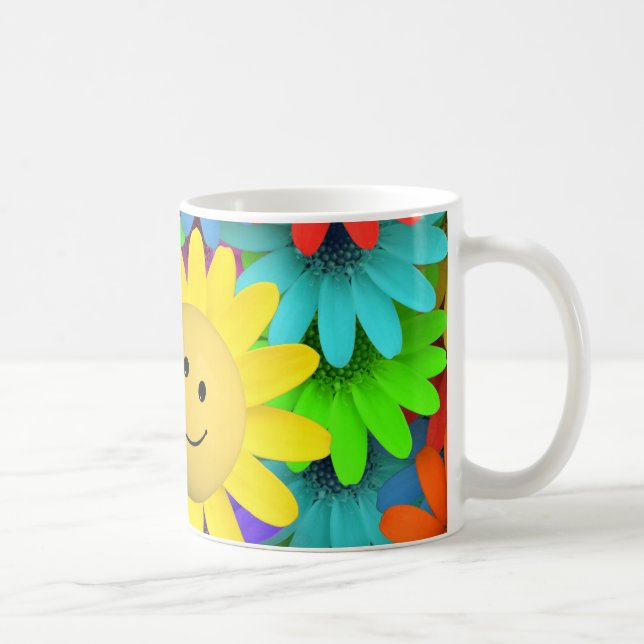 Mug Fleurs à visage joyeux (Droite)