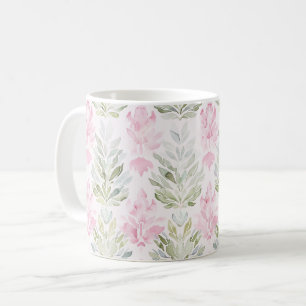Mug Fleurs Abstraites Florales Vert Rose