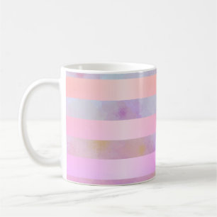 Mug Fleurs arc-en-ciel abstraites rayures à l'aquarell