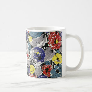 Mug Fleurs Art Déco Vintage, motif floral de roses
