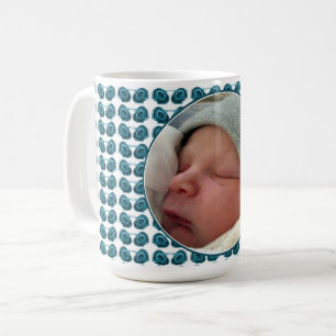 Mug Fleurs Art Nouveau en bleu