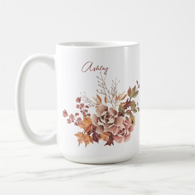 Mug Fleurs Automne Automne Automne Automne Nom Personn (Gauche)