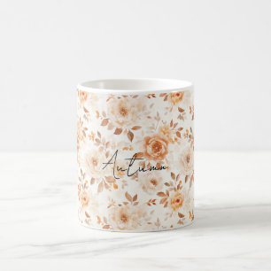Mug Fleurs blanches crème de pêche