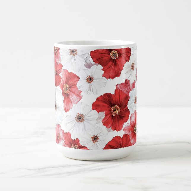 Mug Fleurs blanches rouges (Centre)