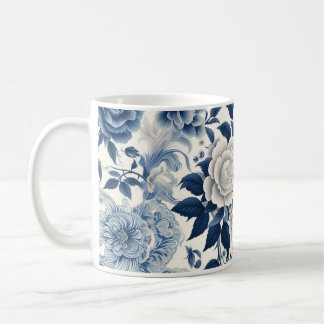 Mug Fleurs bleue et blanches