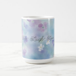 Mug Fleurs Bleues Lavande Blanches Violettes