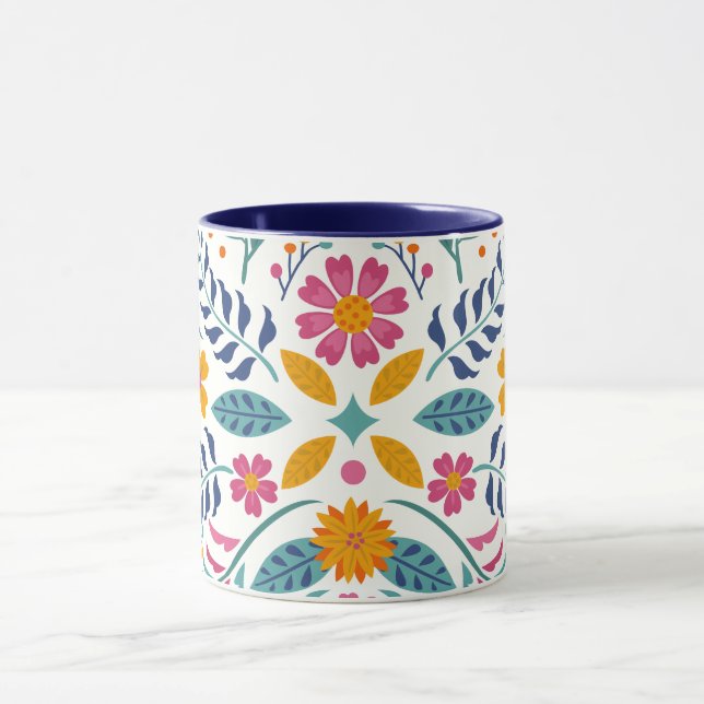 Mug Fleurs botaniques modernes florales lumineuses et  (Centre)