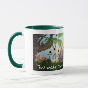 Mug Fleurs, chats et arcs-en-ciel