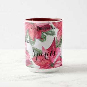 MUG FLEURS CLASSIQUES DE NOËL ROUGE DE POINSETTIE