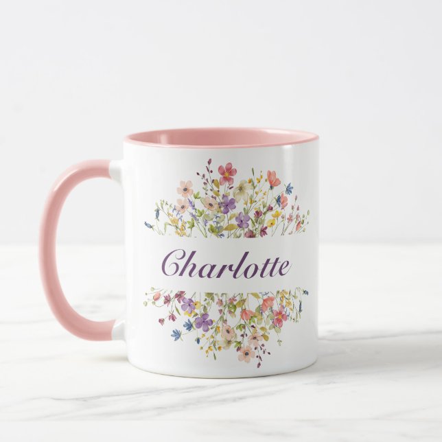 Mug Fleurs colorées personnalisées (Gauche)