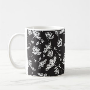 Mug Fleurs cosmos blanches : motif isolé.