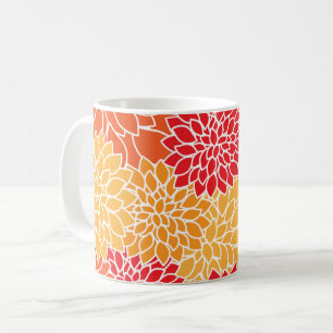 Mug Fleurs Dahlia, Motif De Fleurs, Dahlia Orange