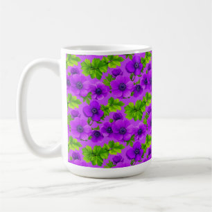 Mug Fleurs d'anémone violet vibrant