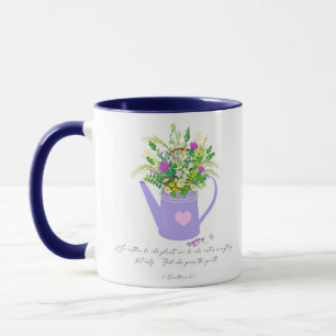 Mug Fleurs dans l'eau peut Dieu donne la croissance 