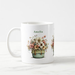 Mug Fleurs dans un pot Cozy Shabby Mignon