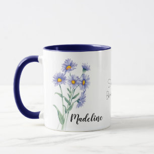 Mug Fleurs d'aquarelle Aster Septembre Fleur de naissa