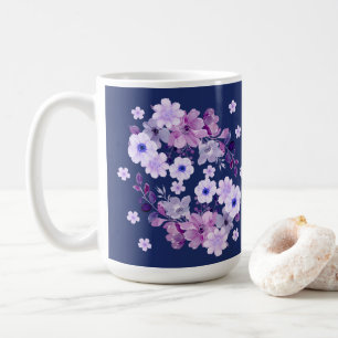 Mug Fleurs d'aquarelle Pastel Violet