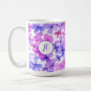 Mug Fleurs d'aquarelle rose et violet