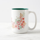 Fleurs d'aquarelle rose pâle Nom du monogramme per