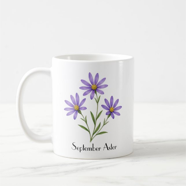 Mug Fleurs d'Aster de Septembre (Gauche)