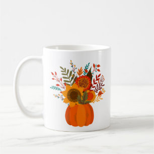 Mug Fleurs d'automne modernes en Citrouille
