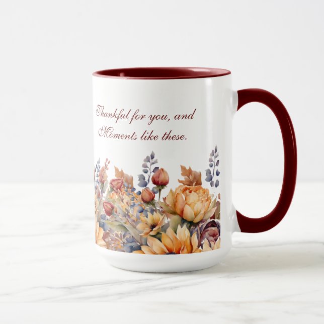 Mug Fleurs d'automne Thanksgiving-Watercolor (Droite)