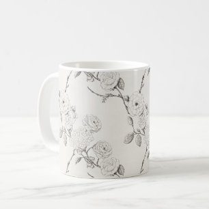 Mug Fleurs de automne noires crème