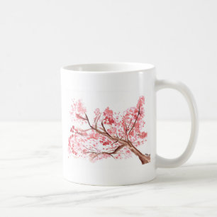 Mug Fleurs de cerisier rose aquarelle Sakura