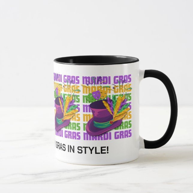 Mug Fleurs de chapeau marDI GRAS personnalisées (Droite)