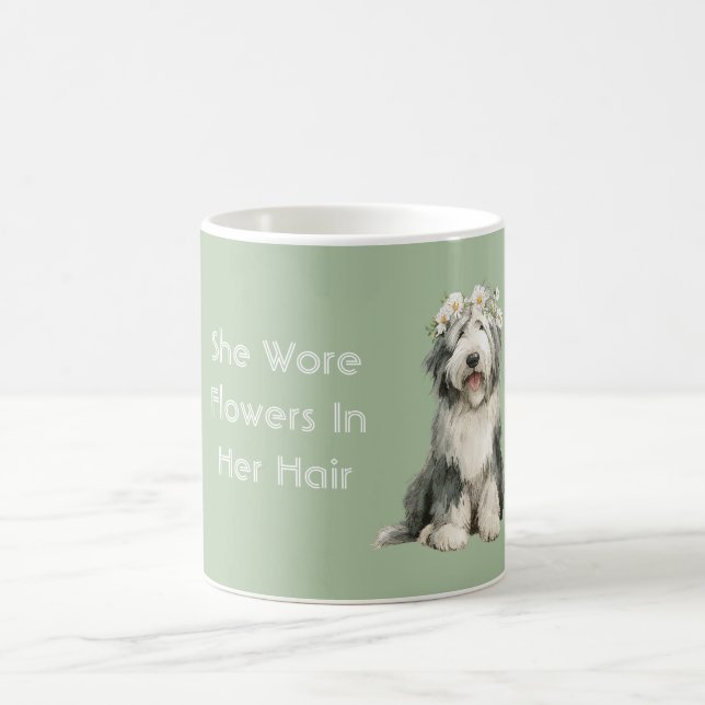 Mug Fleurs de chien gris blanc vert  (Centre)