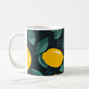 Mug Fleurs de citrons, Texture d'été Vintage.