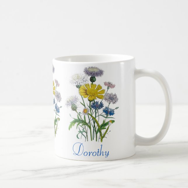 Mug Fleurs de Cornouailles personnalisées (Droite)
