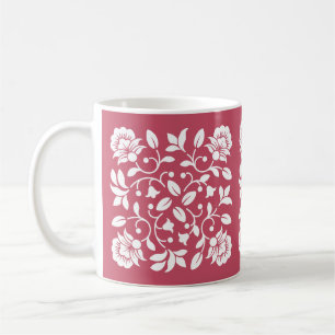 Mug Fleurs de couleur blanche et blanche
