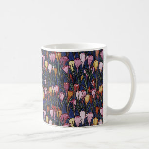 Mug Fleurs de crocus vintage dans un jardin, motif flo
