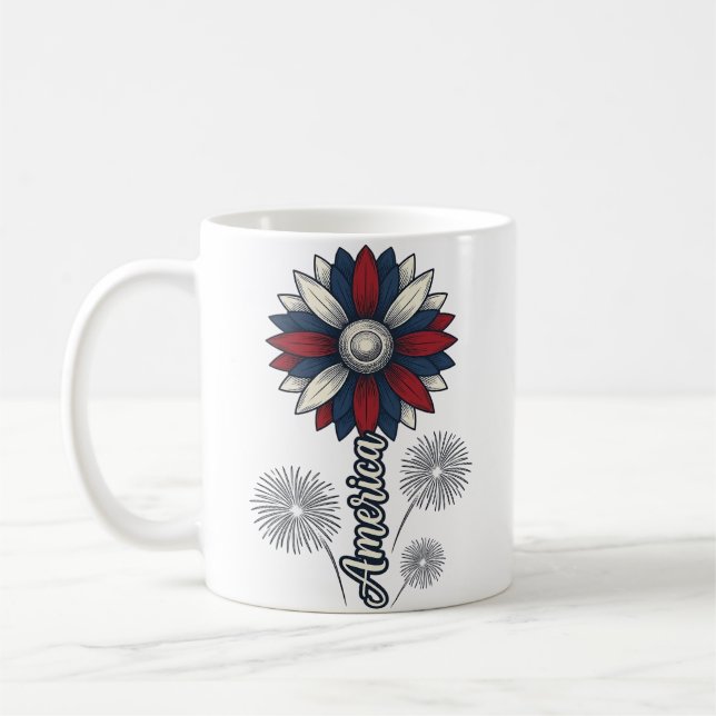 Mug Fleurs de feu d'artifice vectoriel de conception p (Gauche)