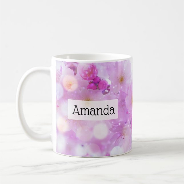 Mug Fleurs de fleurs de cerisier rose (Gauche)