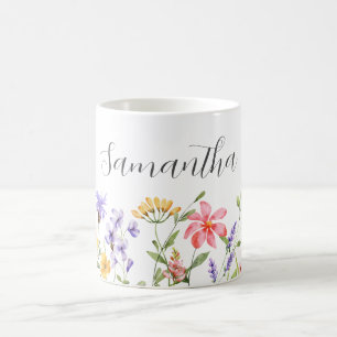 Mug Fleurs de fleurs sauvages personnalisées 