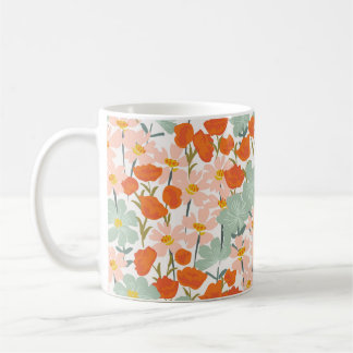 Mug Fleurs de jardin : rose, orange sans soudure