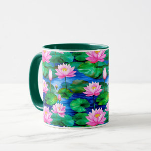 Mug Fleurs de Lotus roses sur un étang