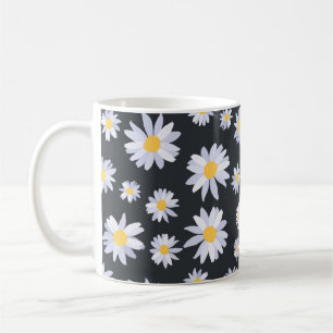 Mug Fleurs de marguerite blanc classique Design de gri