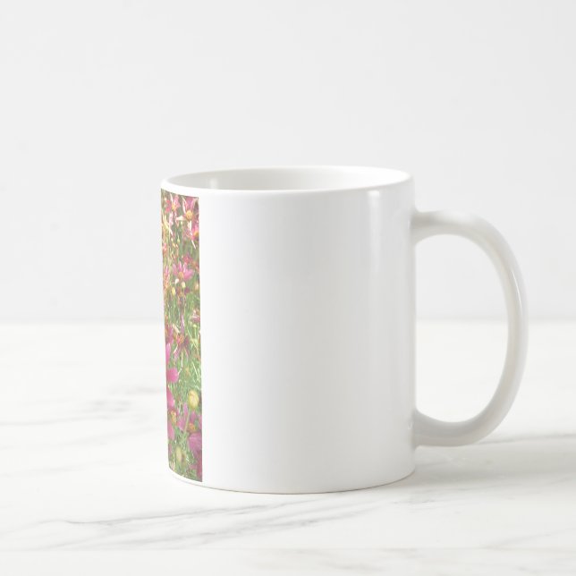 Mug Fleurs de marguerite rose et jaune brillantes (Droite)