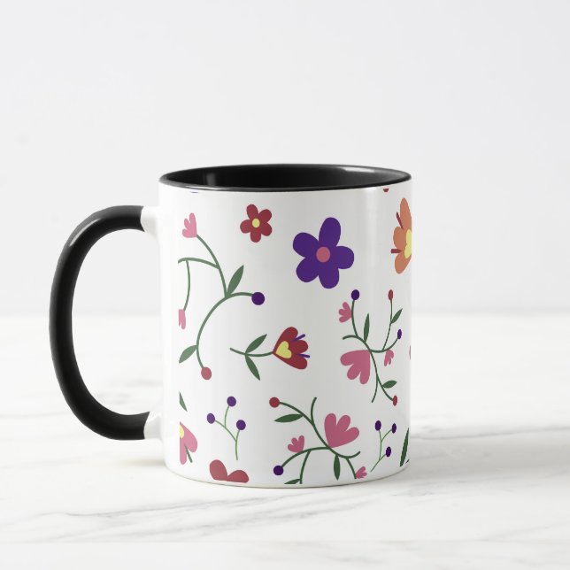 Mug fleurs de motif- (Gauche)