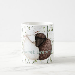 Mug Fleurs de mouton blanc marron