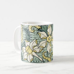Mug Fleurs de Narcisse Jonquille Art Nouveau Vintage