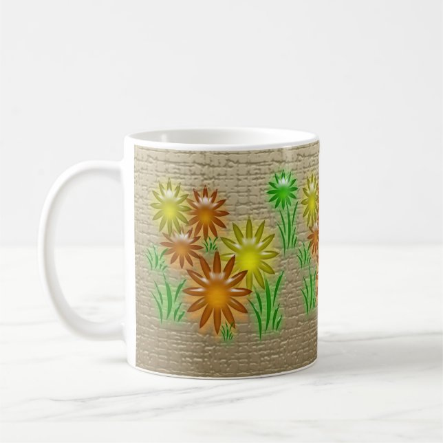 Mug - Fleurs de néon 3D (Gauche)