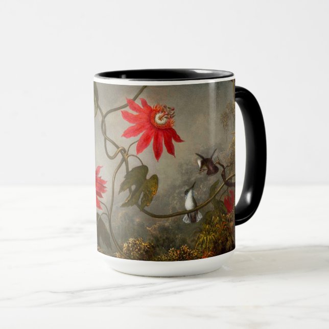 Mug Fleurs de passion avec tête de colibris (Devant droit)